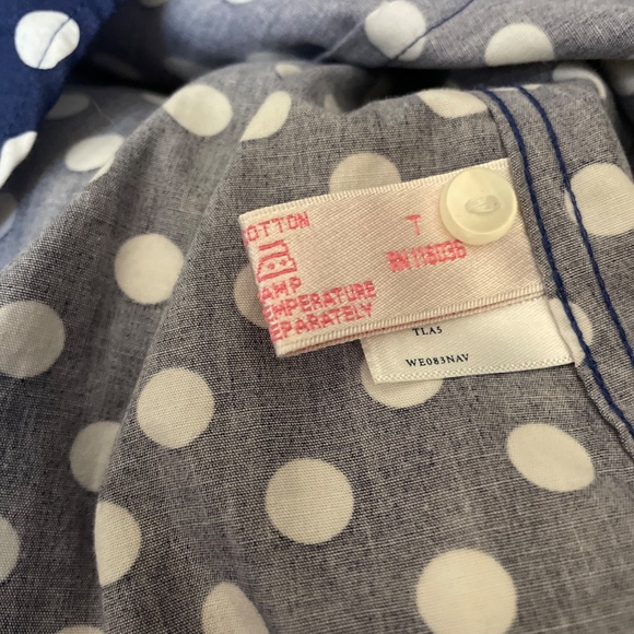 Charles Tyrwhitt polka dot shirt blue and white size 4 - Picture 6 of 7